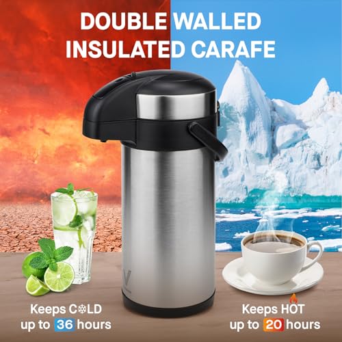 Airpot Coffee Dispenser with Pump (169 Ounces / 1 Pack)