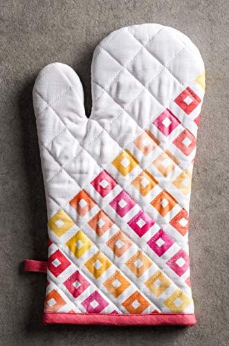 100% Cotton Oven Mitt & Pot Holder Set (073 - Summer Maze / 7.5" x 13" & 8" x 8" (Oven Mitt & Pot Holder))