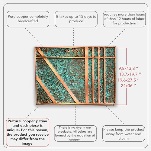 Handmade Copper Wall Art for Home (patina of modern / 9.8 x 13.8 in (Rectangular))