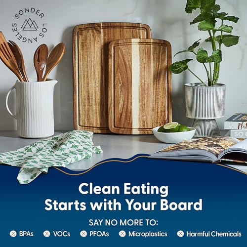 Sonder LA Doheny Duo Small Acacia Wood Cutting Board Set (Doheny | Acacia | Edge Grain)