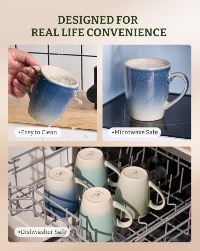 Coffee Mugs Set (8pcs / Glacier-Azure Blue)