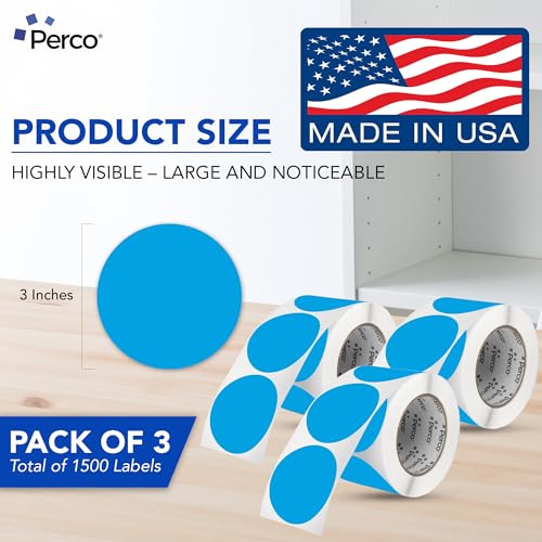 Light Blue Perforated Round Circle Dot Sticker 3 (Blue - Light / 3 Inch)