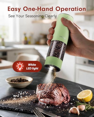 Larger Capacity Rechargeable Electric Salt and Pepper Grinder Set