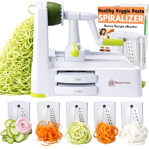 5 Blade Vegetable Spiralizer & Veggie Noodle Maker (White ( 5 Blades ))