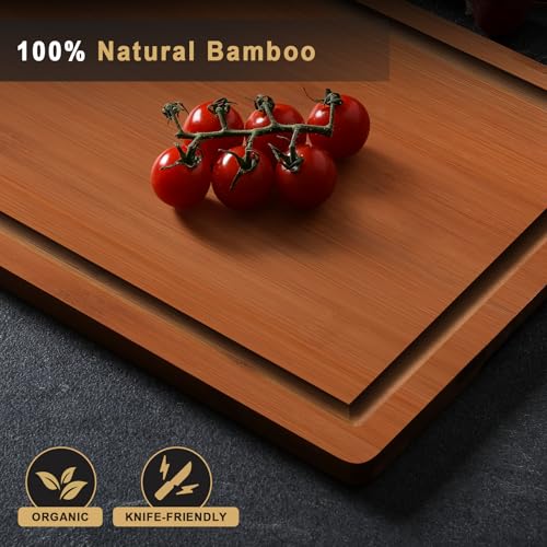 4 Pieces Extra Large Wooden Cutting Boards Set (Brown / S+M+L+XL)