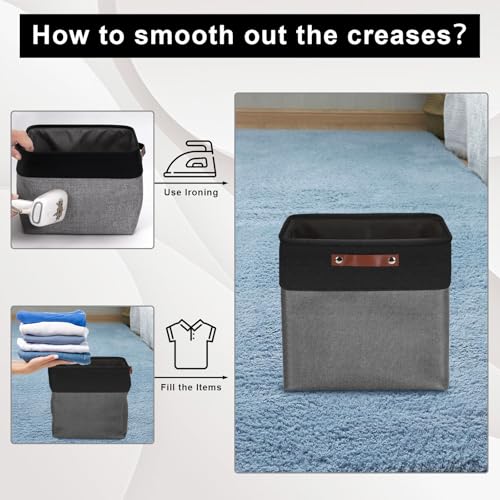 13x13 Cube Storage Bins (Gray / Black / Cube - 13"x13"x13")