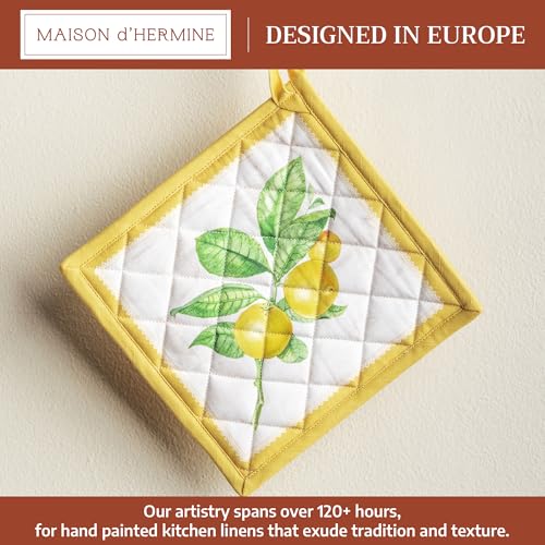 Pot Holders 100% Cotton Potholders (004 - Limoncello / 8" x 8" (Pot Holder Pack of 1))