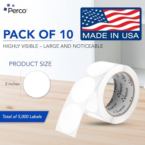 White Perforated Round Circle Dot Sticker 2 (White / 2 Inch)