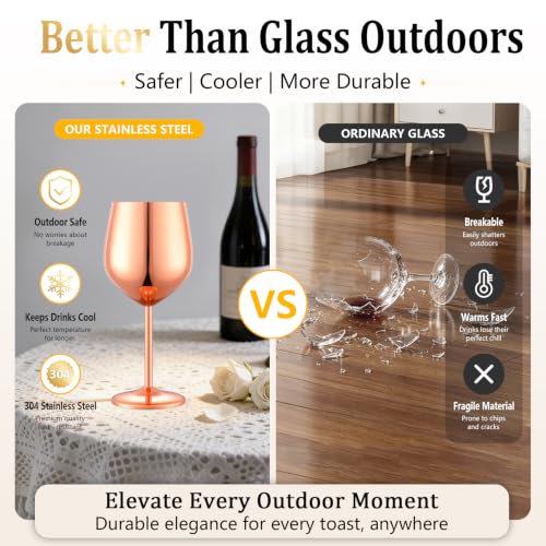 Unbreakable Stainless Steel Wine Glasses Set of 2 (2 Count)