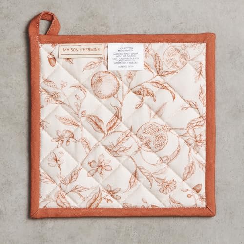 Pot Holders 100% Cotton Potholders (128 - Vintage Harvest / 8" x 8" (Pot Holder Pack of 2))