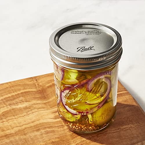 Wide Mouth Glass Mason Jars with Lids and Bands (Clear / 16 Ounce (Pack of 4))