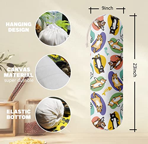 Cat Pattern Grocery Bags Holder Organizer For Shopping Bags (Cat 01)