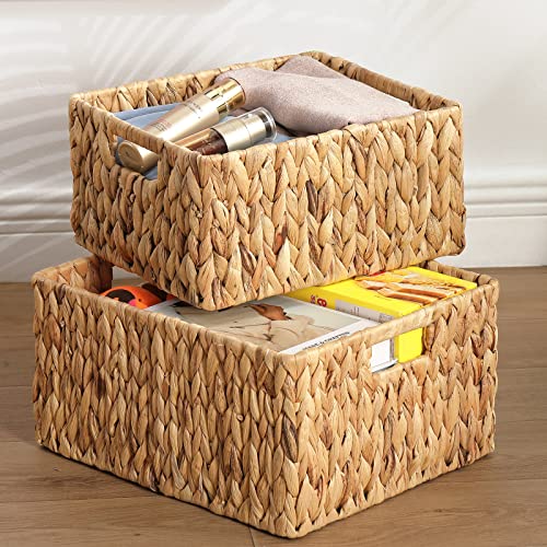 Water Hyacinth Storage Baskets (15 x 12.8 x 7.5 inches / Natural (Water Hyacinth))