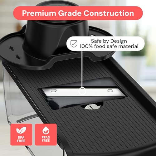 Pro Mandoline Vegetable Slicer & Grater with Container (6 in 1 / Black)
