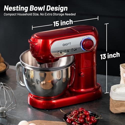 Stand Mixer 3.5QT&6QT Bowls Mixers Kitchen Electric Stand Mixer Red (Red / Two Bowls (3.5QT + 6QT))