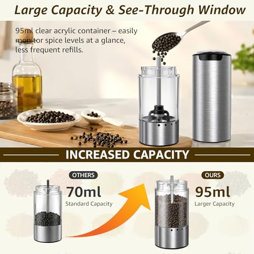 Electric Salt and Pepper Grinder Set Type (Silver)