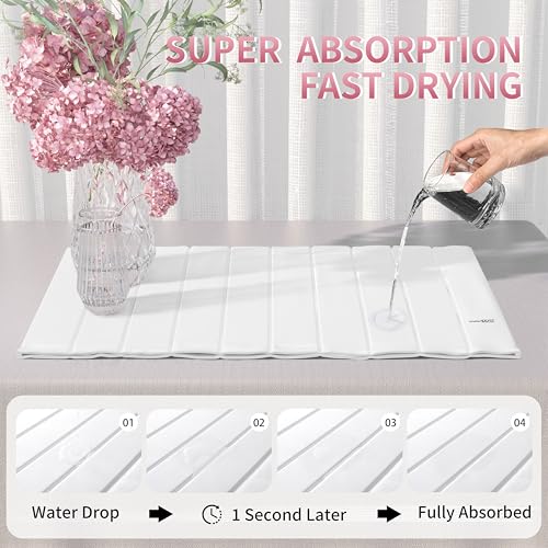Stone Drying Mat for Kitchen Counter (PU-White)