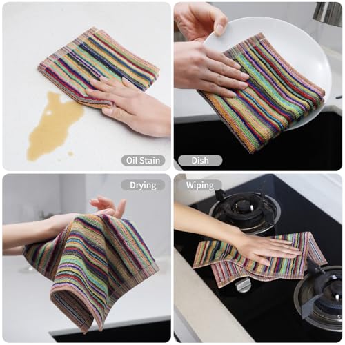 Kitchen Dishcloths for Washing Dishes (Multi-1 / 12x12 inch)