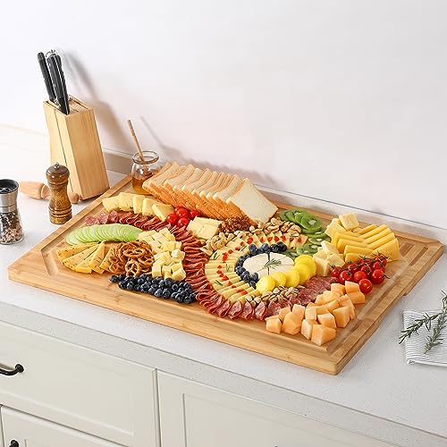 30 x 20 Extra Large Bamboo Cutting Board for Kitchen (Natural / 30"L x 20"W)