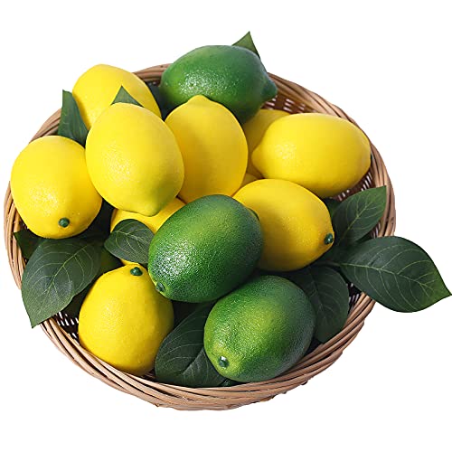 Fake Fruit Artificial Lemons 24 Pcs (36 Count)