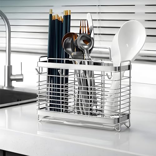 Utensil Holder (Silver / 3 Grids)