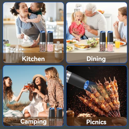 Battery Operated Salt And Pepper Grinder Set (Black-Single)