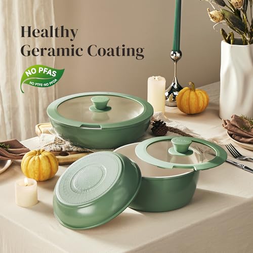 Ceramic Cookware Set (Green)