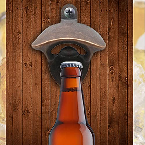 12PCS Wall Mounted Bottle Opener Vintage Beer Bottle Opener Suitable for Bars KTV Hotels Homes（Red Bronze）