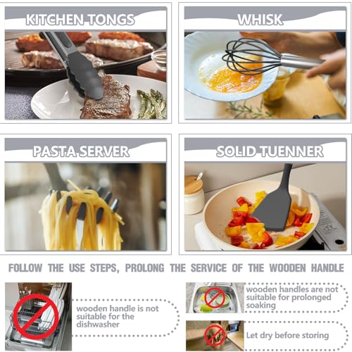 Silicone Kitchen Utensil Set (Dark Gray)