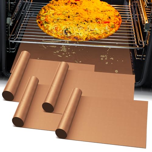 Oven Liners for Bottom of Oven (Copper / 4 Pack - 23.6"x15.7")