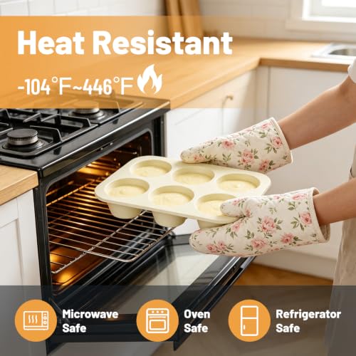 Jumbo Silicone Muffin Pans with Metal Frame (3PCS:Off-White + Black + Gray)