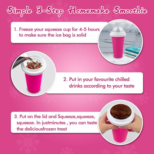 2PCS Slushie Maker Cup (Blue+Pink / 350ML)