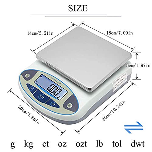 Lab Scale 10kgx0.1g Digital Precision Scale Electronic Balance Laboratory Weighing Industrial Scale Kitchen Counting Scale Scientific Scale Calibrated (10kg / 0.1g)