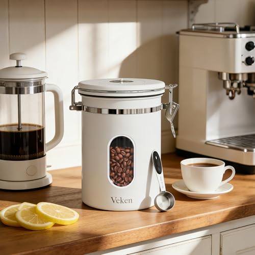 Coffee Canister with Window (Jet White / 22 oz)