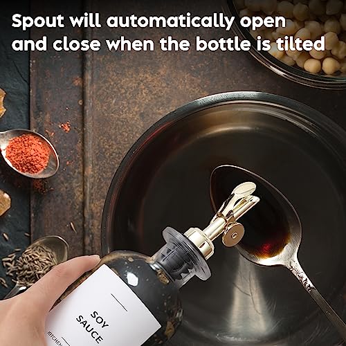 Olive Oil Dispenser Bottle (16.9 fl oz (2-Pack) / Gold)