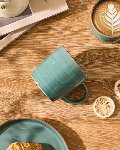 Coffee Mugs Set of 4 (Meteor-Peacock Green / 4 Count (Pack of 1))