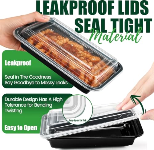 Meal Prep Containers with Lids 16oz 50 Pack Leakproof (16oz)