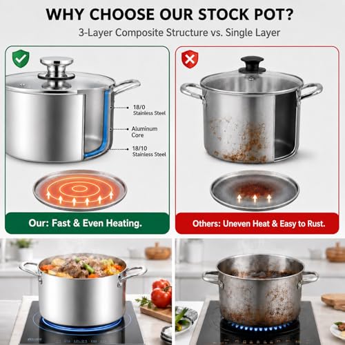 8 Quart Stock Pot (8 Quarts)