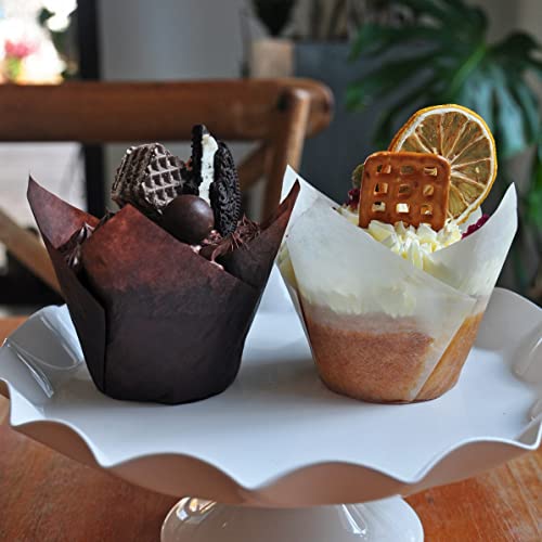 Large size White+Brown Tulip Baking Cups 2 (White&Brown)