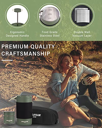 POLIVIAR French Press Coffee Maker (Green / 12 oz)