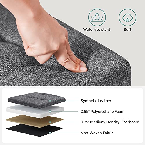 43.3 Inches Storage Ottoman (Dark Gray / 15"D x 43"W x 15"H (with Flipping Lid))