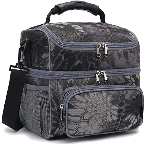 Double Layer Cooler Insulated Lunch Bag Adult Lunch Box Large Tote Bag for Men (2 Count)