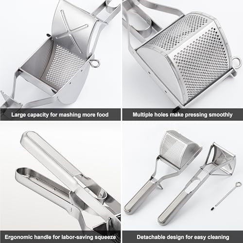 Potato Ricer Stainless Steel Potato Masher & Squeezer