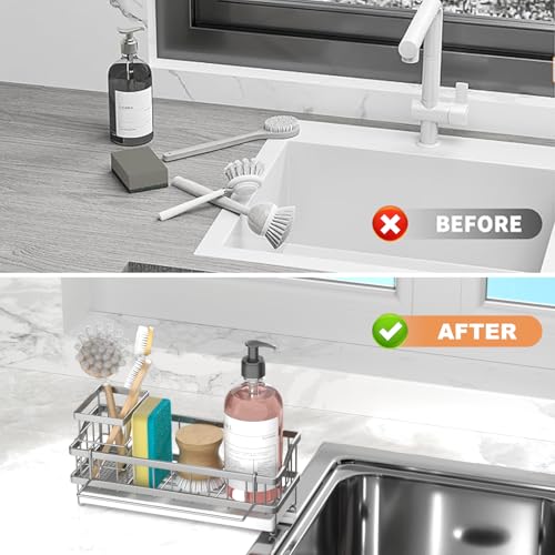 Sponge Holder for Kitchen Sink (Silver)