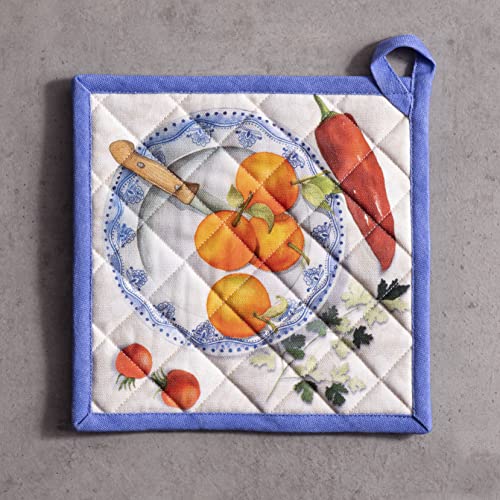 Pot Holders 100% Cotton Potholders (078 - Gourmand / 8" x 8" (Pot Holder Pack of 1))