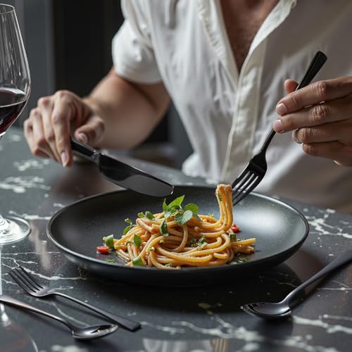 18 10 Flatware set for 8 (Black / 40-Piece)
