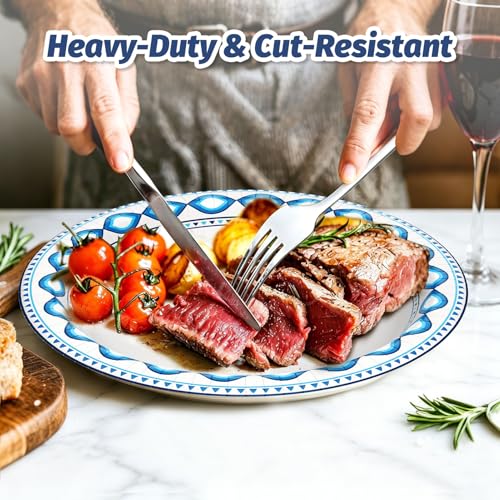 200 Pack 8.5 Inch Disposable Heavy Duty Blue Printed Paper Plate (Blue / 8.5 in)