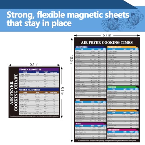 Air Fryer Magnetic Cheat Sheet Cooking Times Chart (Cooking Times Chart)