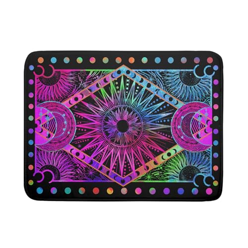 Colorful Microfiber Dish Drying Mat for Kitchen Counter 18 X 24 in Moon Decoration Dishes Pad Coffee Mats (Colorful Moon / 24" x 18")