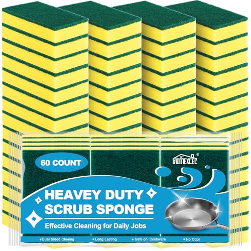 Heavy Duty Scrub Sponges Kitchen 60 Count